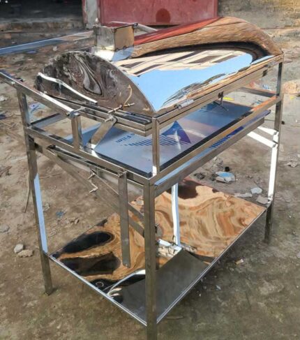 বাডিস বিবিকিউ ১৮" ×28" রিভলভিং বারবিকিউ মেশিন ঢাকনা সহ (১০০% এস,এস বডি)